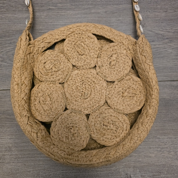 Purse Puka Shell Woven Straw Cross Bag Crossbody - Picture 7 of 9